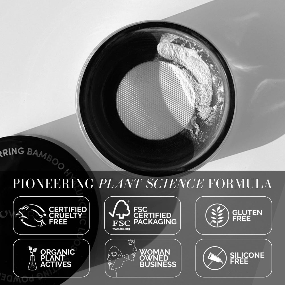Fitglow powder texture close-up shows ultra-fine particles.