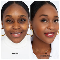 Fitglow Foundation+ swatch on skin highlighting buildable coverage