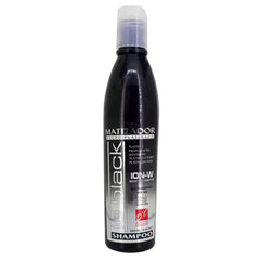 Five Brothers Le Black purple toning shampoo bottle counters brassiness in blondes.
