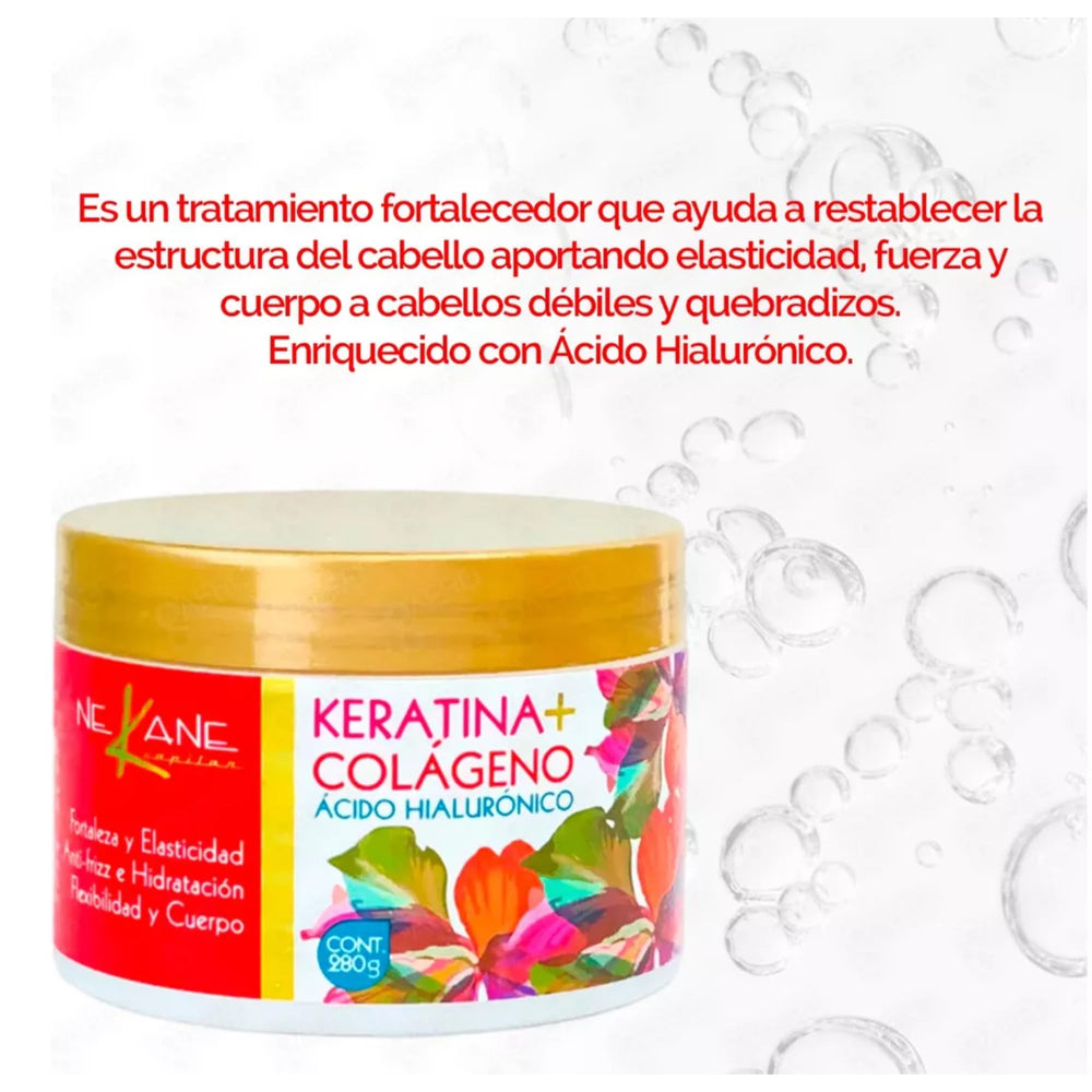 Nekane on damp hair for even distribution and slip.