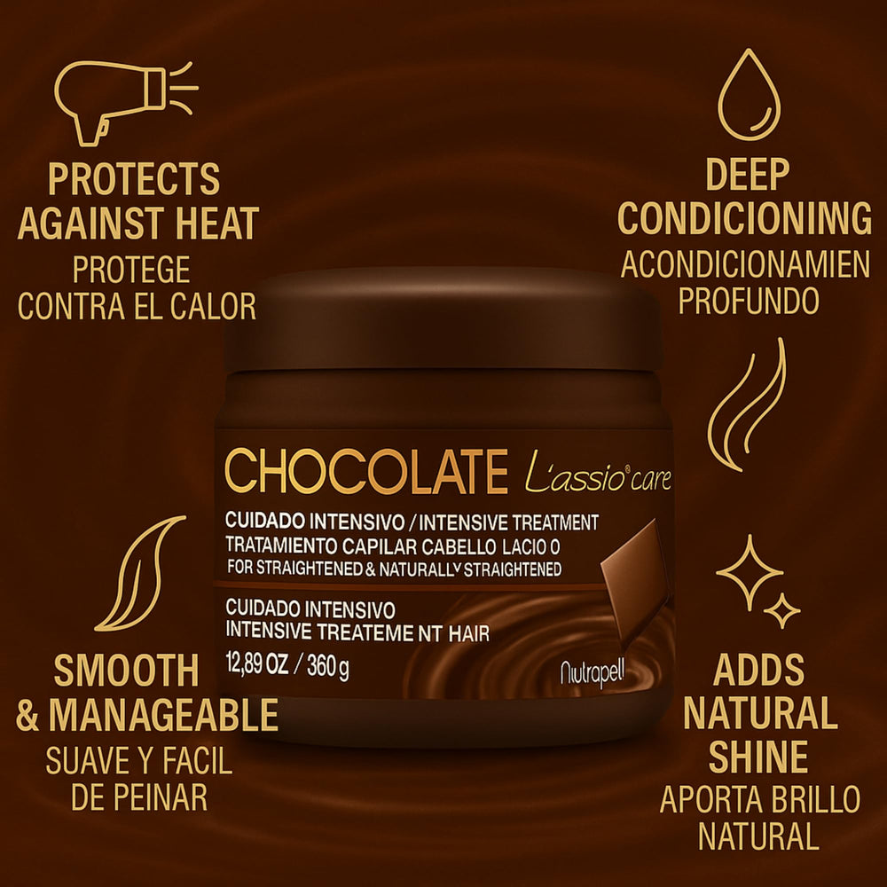 Five Brothers Nutrapel L'assio Care hair shine close-up emphasizes healthy-looking gloss.