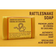Five Brothers Rattlesnake Soap bar packaging on display for natural care