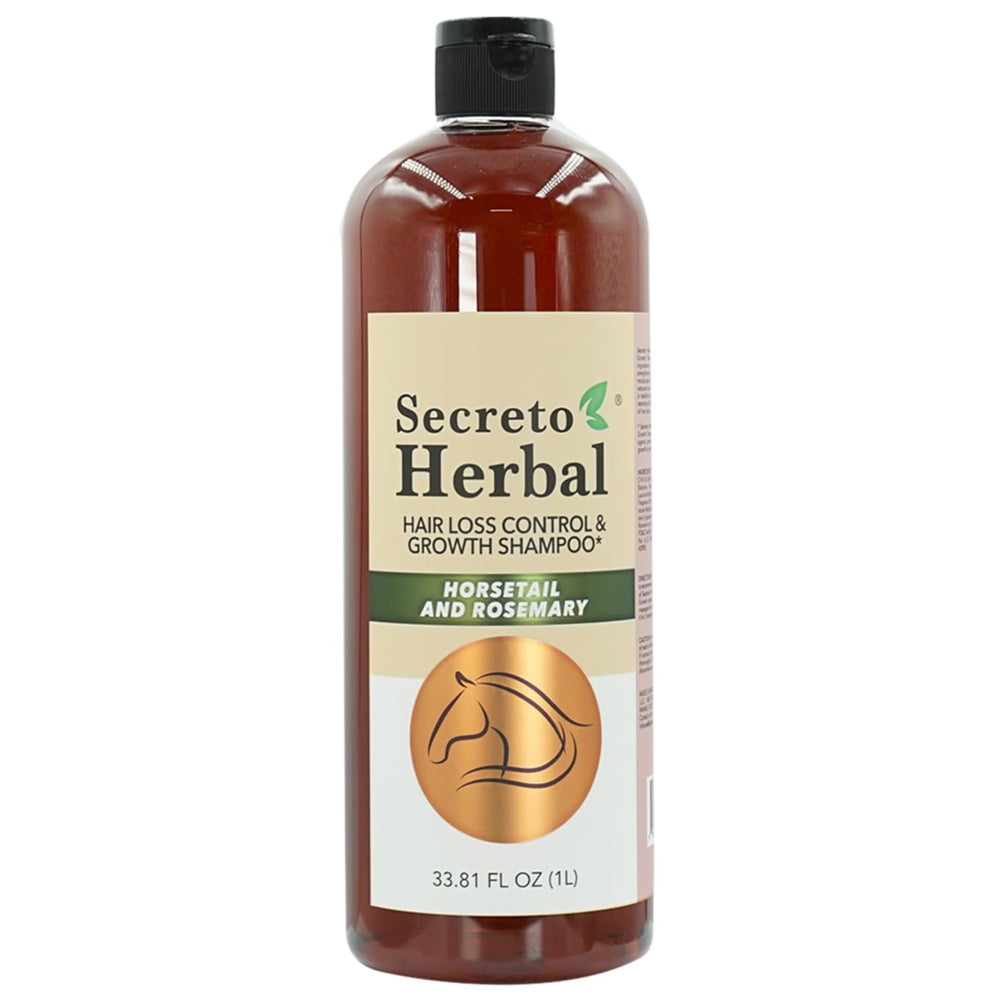 Five Brothers Secreto Herbal Shampoo bottle with horsetail and rosemary boosts hair vitality.