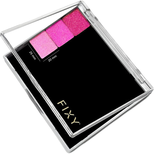 FIXY extra-small magnetic makeup palette with clear top for quick color visibility.