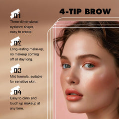 FIZYSKOE waterproof eyebrow pen provides long-lasting color through daily activities.