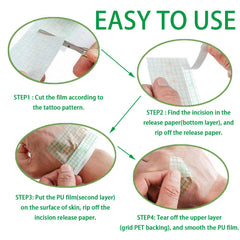 Flatoedu tattoo bandage clear film provides discreet protection for healing skin