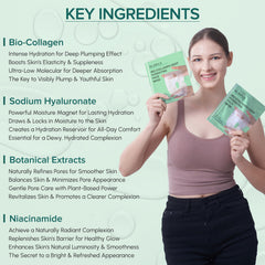 Flawlx Bio-Collagen pore refinement scene hints at smoother skin.