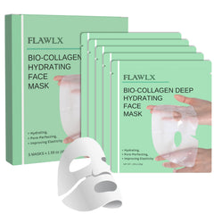 Flawlx Bio-Collagen mask pack closed, ready for deep hydration.