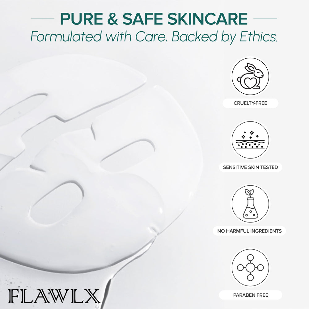 Flawlx Bio-Collagen niacinamide glow shot emphasizing balanced moisture.