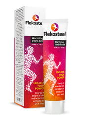 Flekosteel Hendel's Garden warming balm packaging, easy-to-use tubes for on-the-go application.