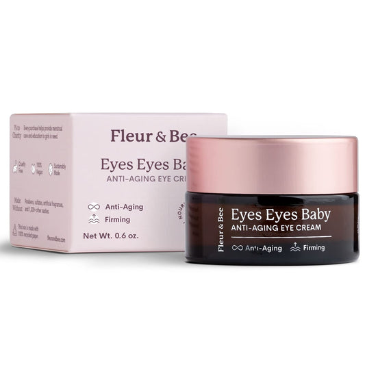 Fleur & Bee Eyes Eyes Baby jar close-up, vegan anti-aging formula for delicate eye skin.
