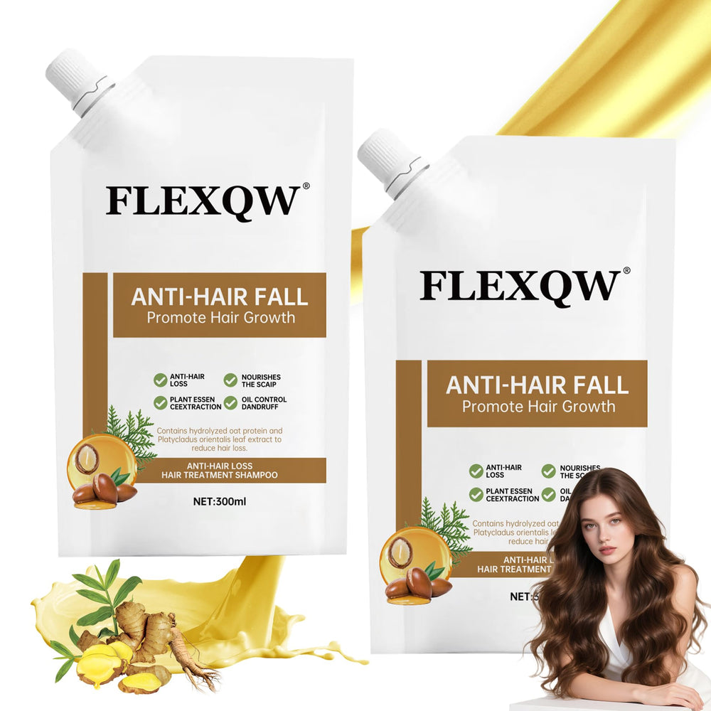 FLEXQW anti hair loss shampoo bottle front view with 300ml packaging.