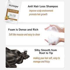 FLEXQW formula with saw palmetto and caffeine for scalp vitality.