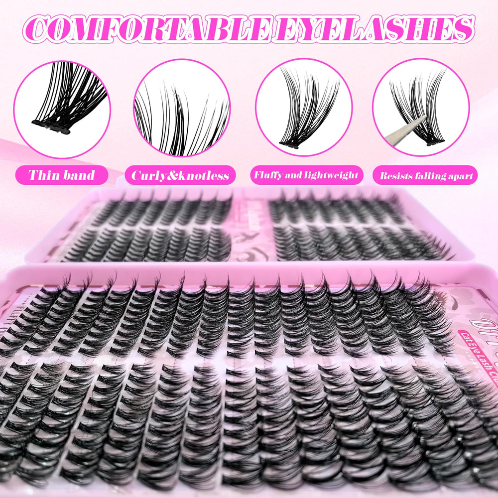 Floranest lash clusters kit 40D-60D-80D sets for varied styles.