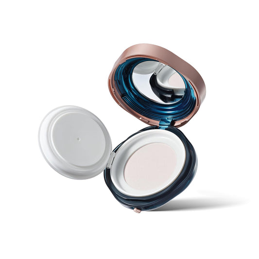 FLORASIS Fairy Peach Blossom Powder bottle shows a lightweight oil-control matte finish.
