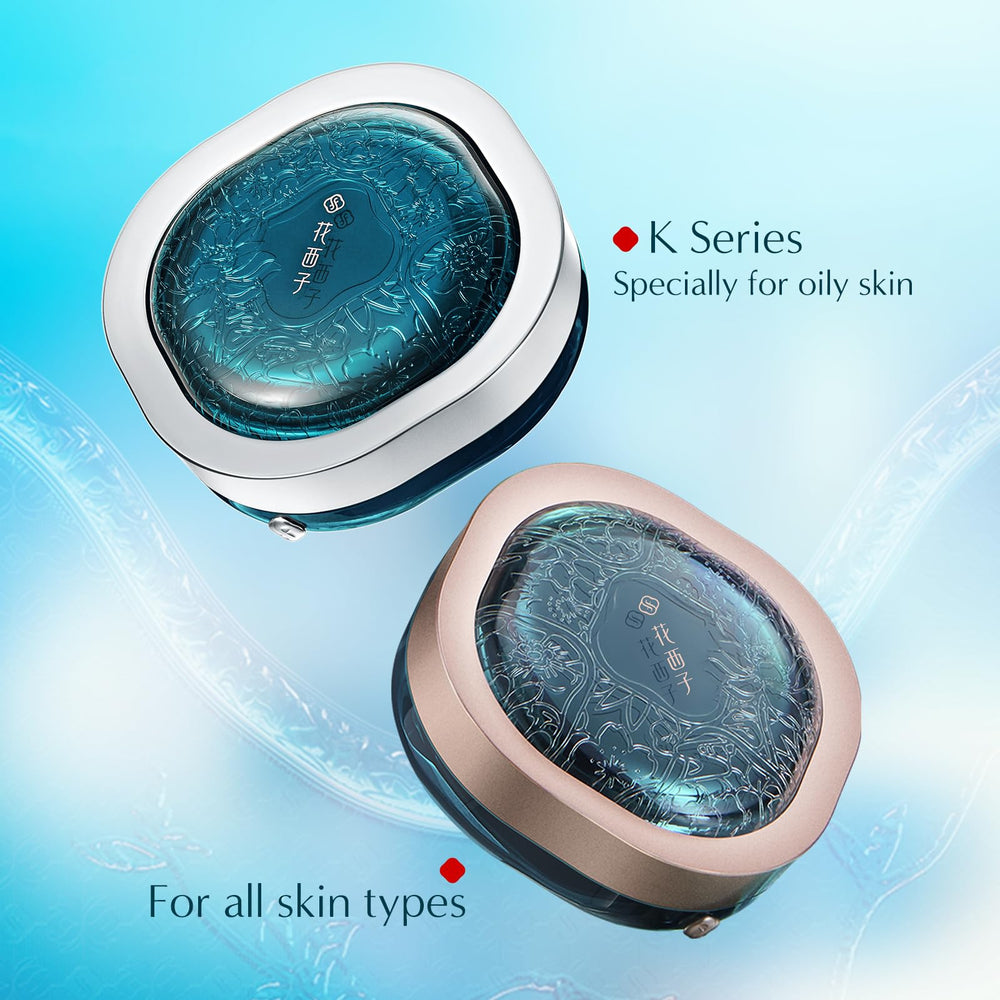 FLORASIS Fairy Peach Blossom Powder provides a soft, pore-minimizing matte look.