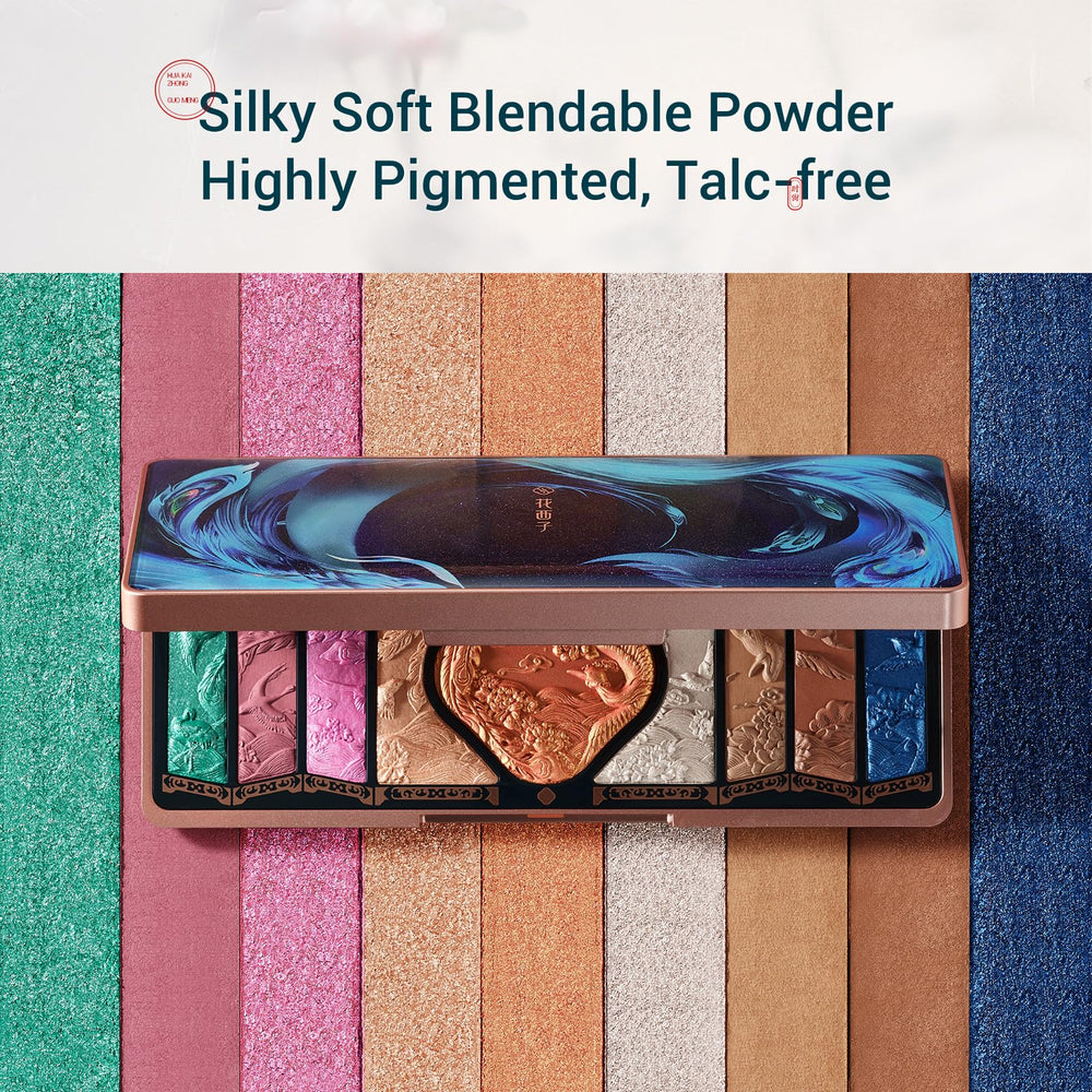FLORASIS palette swatches display versatile shades for eyes, cheeks, and highlight