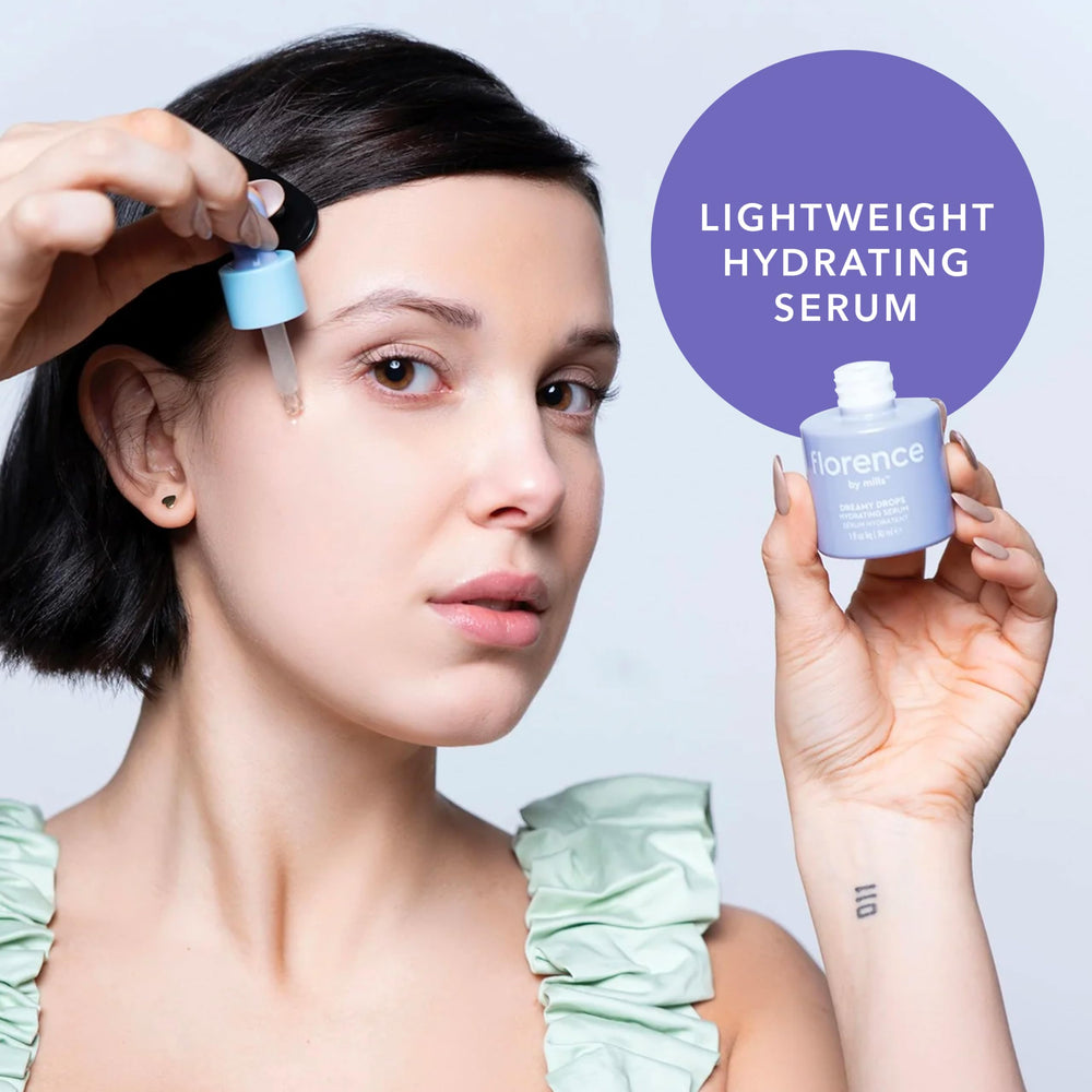 Texture swirl shows the lightweight hydration of Florence by Mills Dreamy Drops