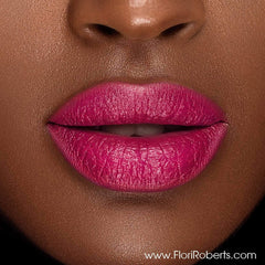 Flori Roberts lipstick demi-matte texture glides on satin.