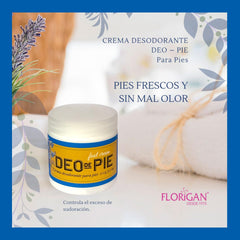 A soft talc aroma from Florigan Deo Pie hints at lasting foot freshness.