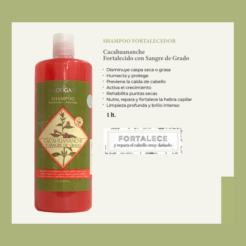 Florigan Fortifying Shampoo Cacahuananche lather demonstrates gentle cleansing for scalp balance.