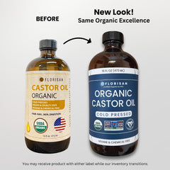 Pouring Florisan castor oil into hand for simple nightly routine