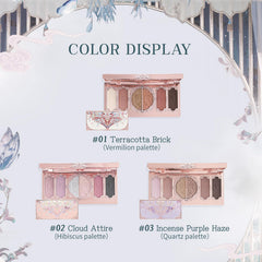 Flower Knows open palette shows six shades for versatile day-to-night looks.