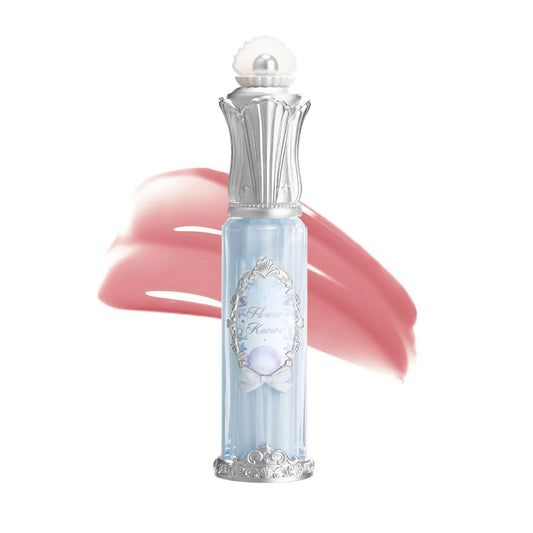 Flower Knows Shell's Jewel Lip Glaze packaging shot highlights premium design and hydration promise.