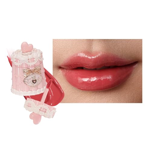 Flower Knows The Sweetie Bear Coating Lip Jelly Strawpop bottle close-up displaying vibrant pink gloss