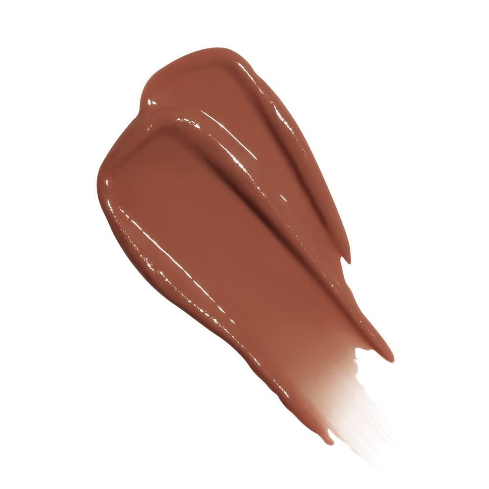 Flower Knows Sweetie Bear Lip Jelly swatch on lips showing glossy plump shine.