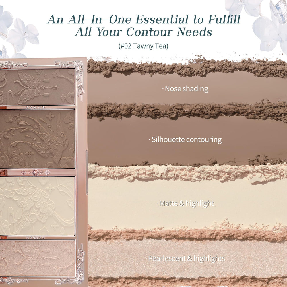 Flower Knows Tawny Tea cool-toned contour and luminous highlight look