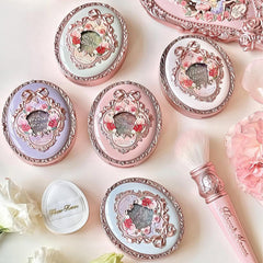 Flower Knows velvet-embossed compact adds collectible charm to vanity