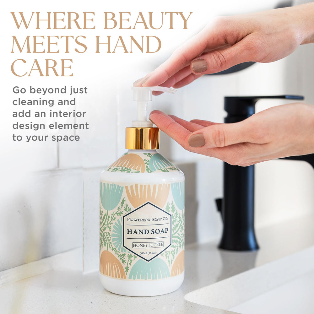 FlowerBox Wildflower scented hand soap dispenses smoothly for refreshed hands