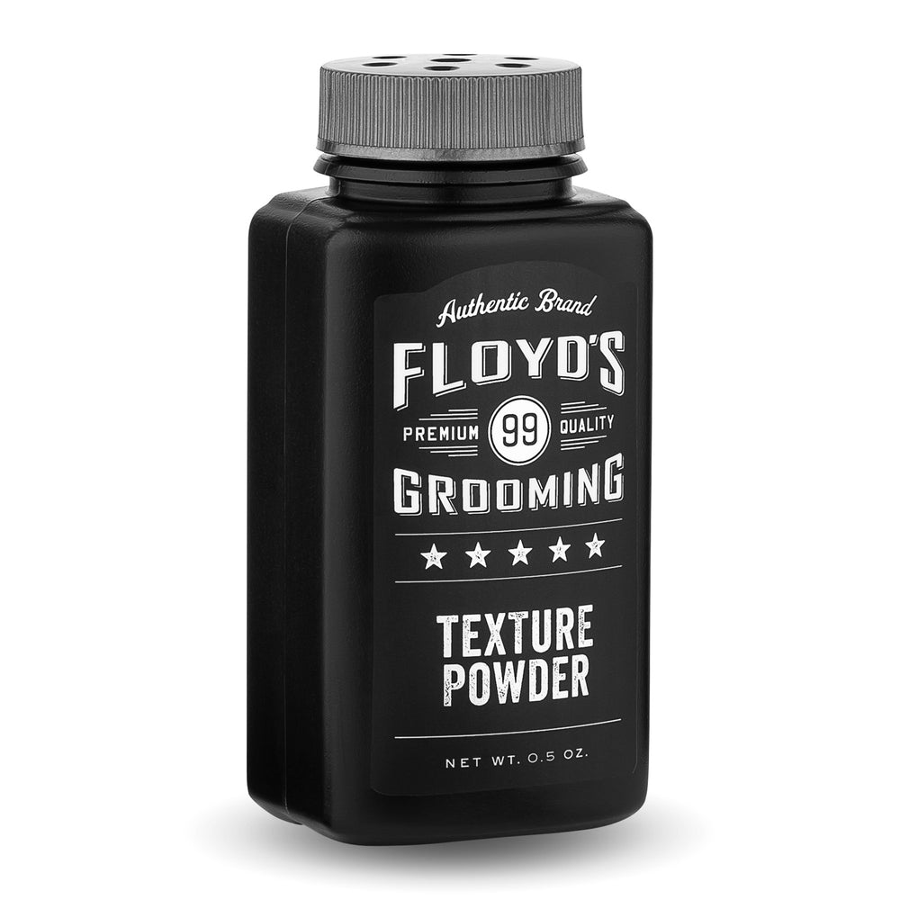 Floyd's 99 Hair Styling Powder applied to palm for quick volume boost
