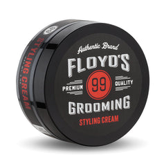 Floyd's 99 Grooming Styling Cream bottle shows lightweight hold and natural texture