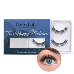 FlutterHabit The Happy Medium lashes closeup-base highlights easy base application.