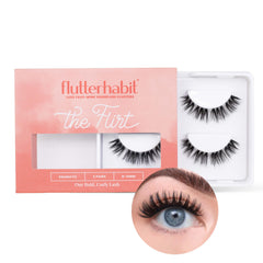 FlutterHabit The Flirt lashes cluster design close-up shows quick, natural-looking pre-clustered lashes.