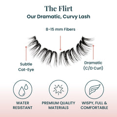 FlutterHabit The Flirt lashes lightweight-material close-up highlights comfortable feather-light fit.