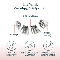 FlutterHabit Wink adhesive included for strong hold and fast dry time.