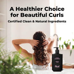 Flux Up Curly Hair Shampoo yields salon-inspired results for stronger, bouncy curls.