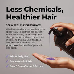 Flux Up purple shampoo and conditioner set packaging highlights sustainable wheat-straw materials.