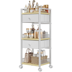 Flycity makeup organizer cart 5-tier displays cosmetics and skincare with easy access.