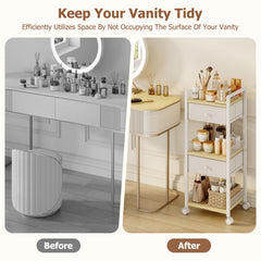 Flycity multi-functional organization adapts to bedroom, bathroom, or hobby space.