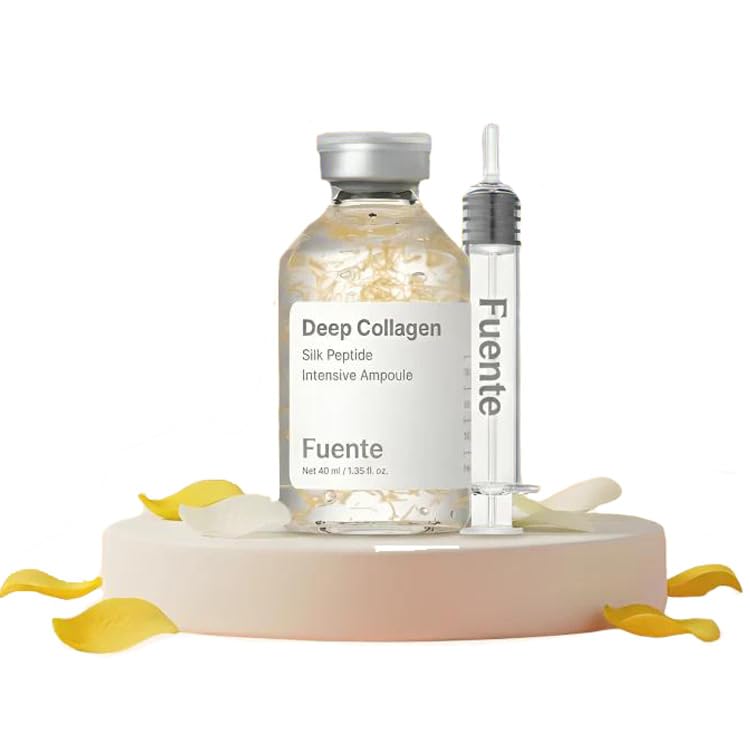Fneute Silk Peptide Intensive Lifting Ampoule bottle close-up shows hydrating, firming feel