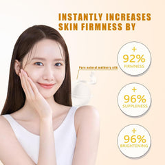 Texture close-up reveals water-based silk protein formula for smooth skin feel