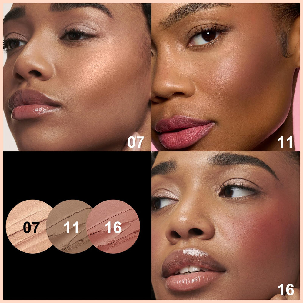 FOCALLURE contour sticks blush swatch for rosy flush.