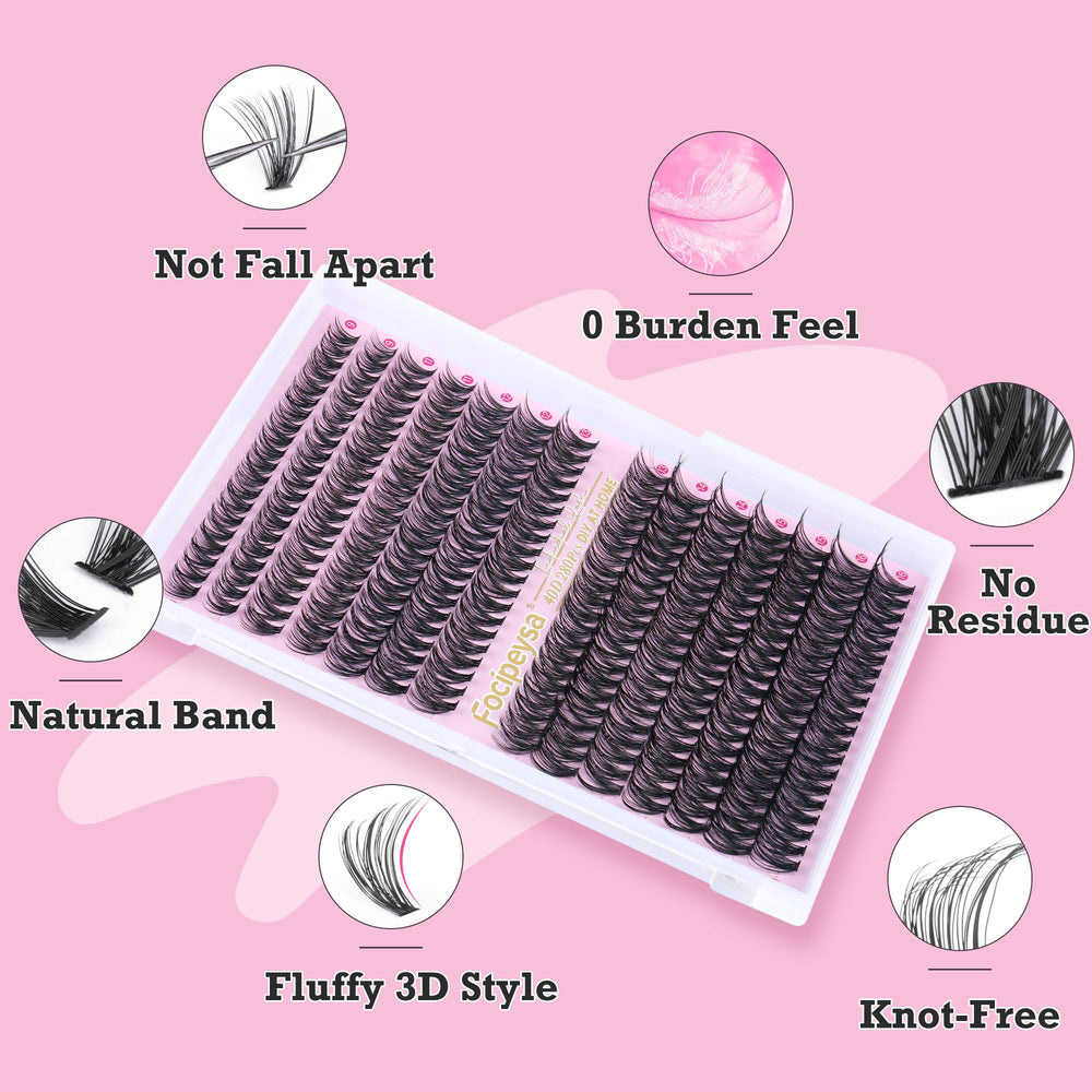 Focipeysa 9-16 mm mixed cluster lengths for customizable lash styles