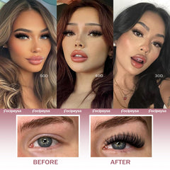 Focipeysa natural-looking wispy clusters enhance eye dimension.