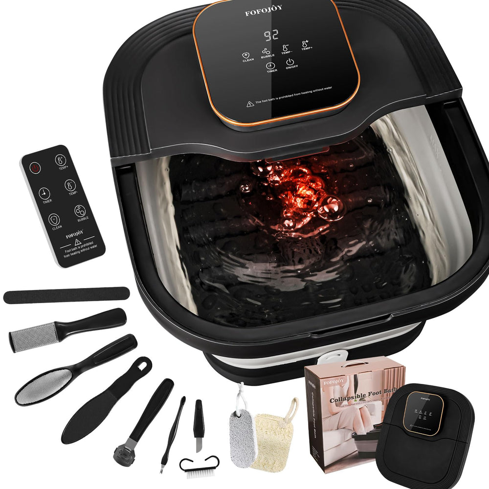 FOFOJÔY collapsible foot spa bath with heat control for quick home soaks