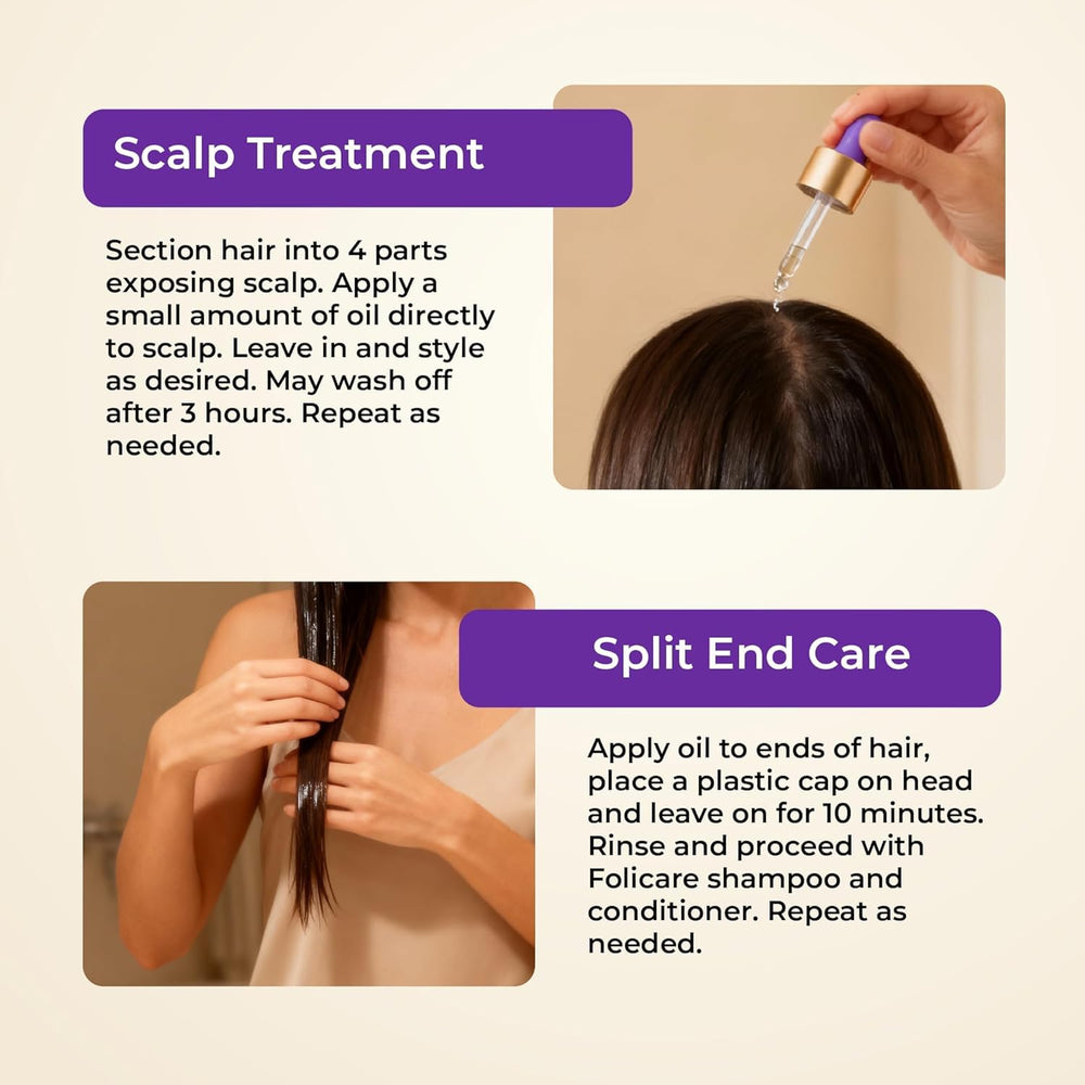 FOLICARE clean beauty packaging, cruelty-free and sulfate-free formula.